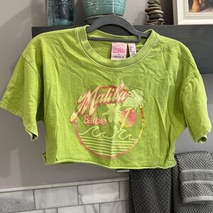 Forever 21 Barbie Malibu Green cropped T-Shirt